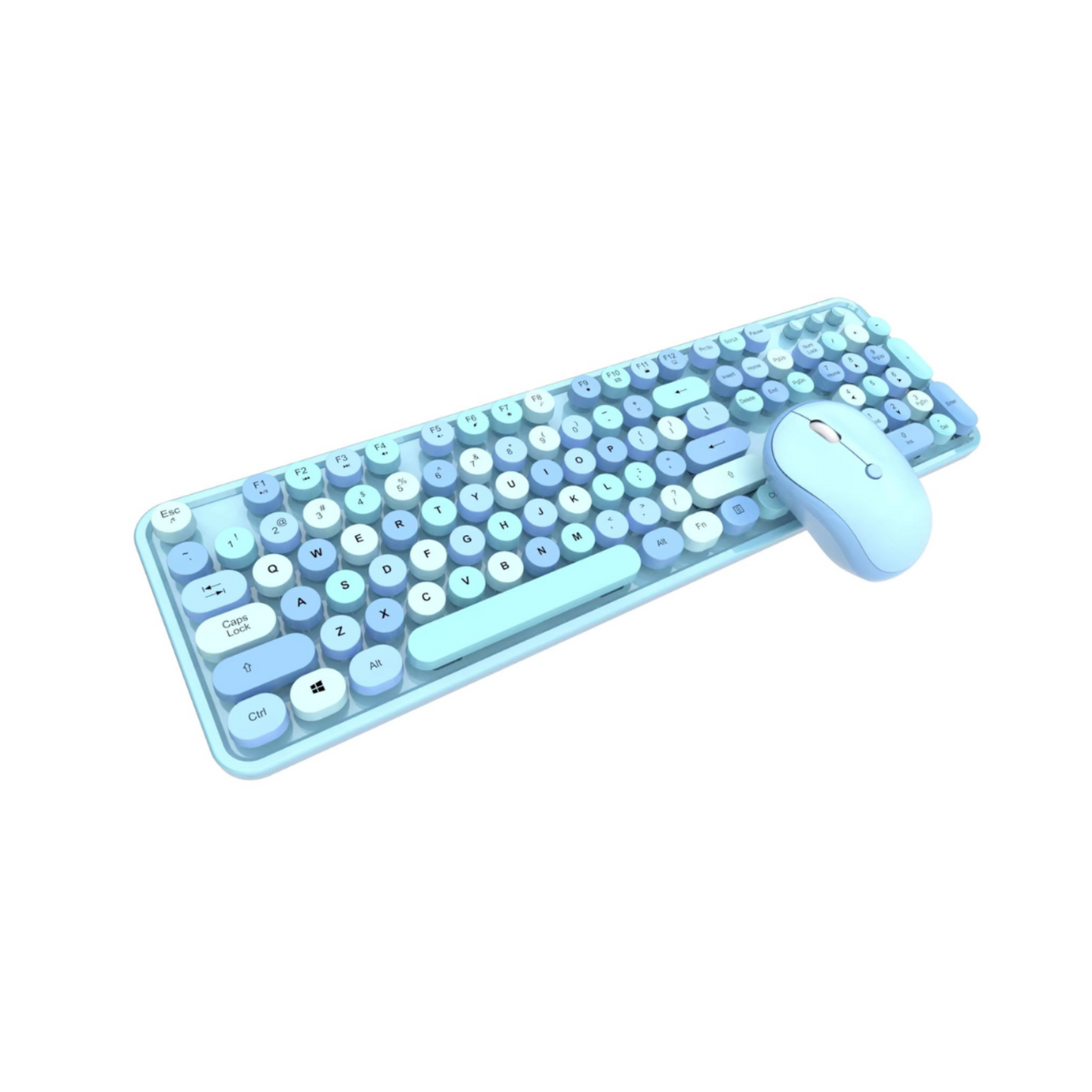 Teclado + Mouse Inalámbrico Celeste