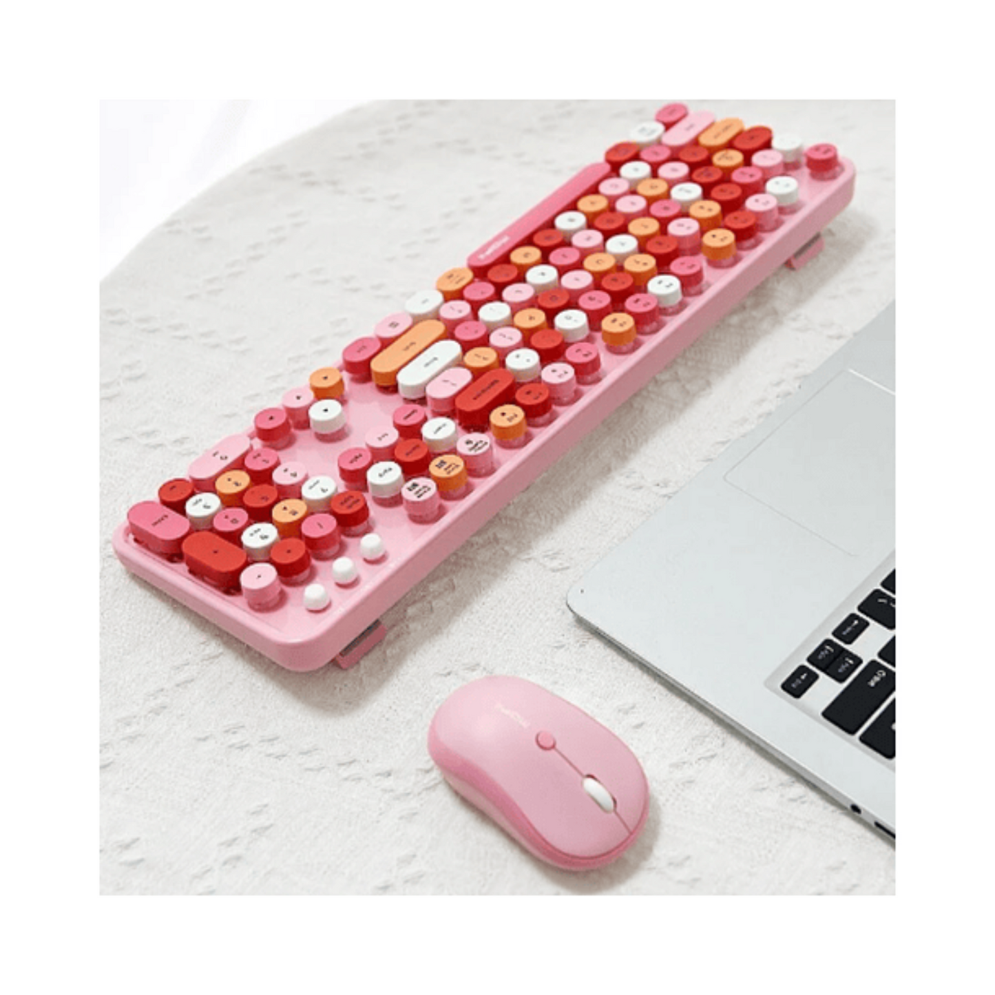 Teclado + Mouse Inalámbrico Rosa