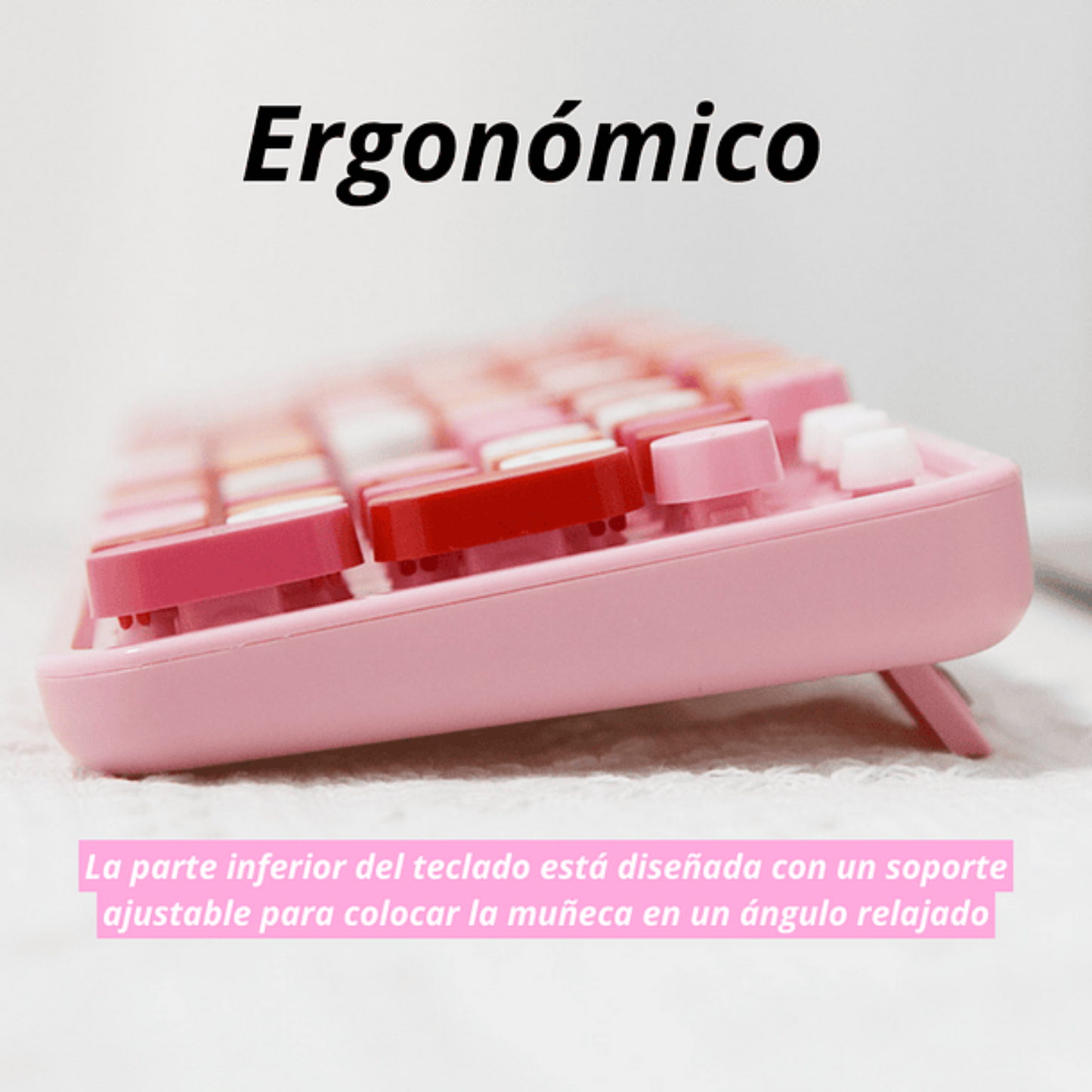Teclado + Mouse Inalámbrico Rosa
