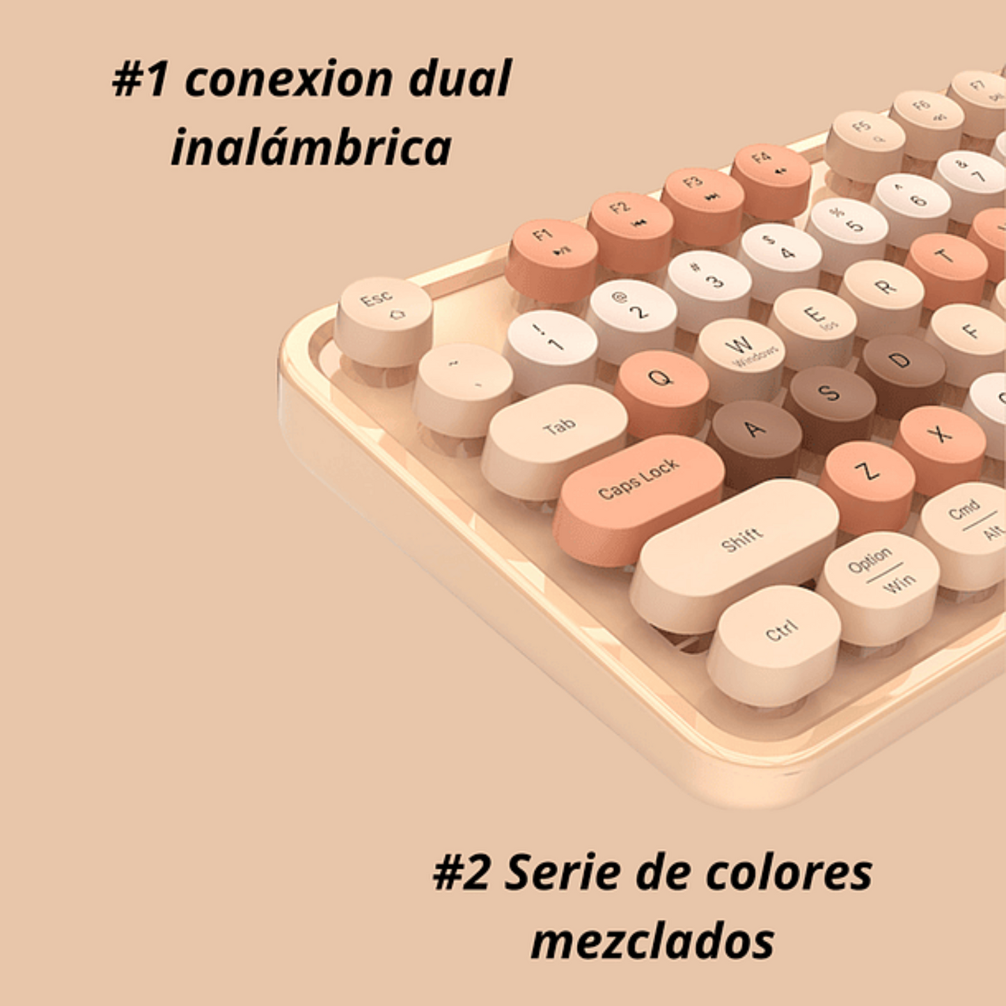 Teclado + Mouse Inalámbrico Rosa